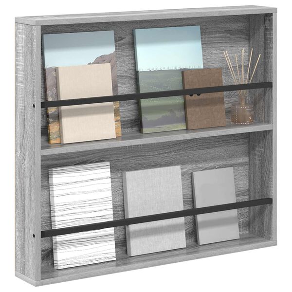 vidaXL Magazinregal Graues Sonoma 80 x 12 x 70 cm Holzwerkstoff