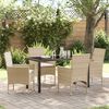 vidaXL Garten Essgruppe mit Kissen 5 pcs Beige Poly-Rattan