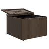 vidaXL Gartenhocker mit Kissen Braun 55x55x37 cm Poly Rattan