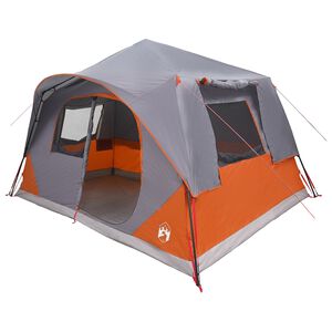 vidaXL Sofort Zelt 8 Personen Grau und Orange Polyester und Stahl