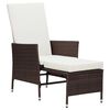 vidaXL 3-tlg. Garten-Lounge-Set mit Auflagen Poly Rattan Braun