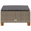 vidaXL Gartenhocker mit Kissen Grau 63,5x56x32 cm Poly Rattan
