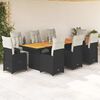 vidaXL 9-tlg. Garten-Bistro-Set mit Kissen Braun Poly Rattan