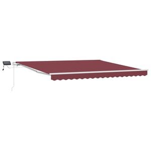 vidaXL Markise Manuell mit LED Weinrot 400x300 cm