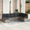 vidaXL Sofa Set mit Kissen mit Speicher 8 pcs Hellgrau Poly-Rattan
