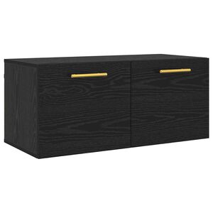 vidaXL Wandschrank Wandmontiert Schwarz Eichen-Optik 80 x 36.5 x 35 cm
