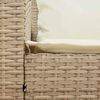 vidaXL 4-tlg. Garten-Sofagarnitur mit Kissen L-Form Beige Poly Rattan