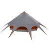 vidaXL Teepee Zelt f&uuml;r 7 Personen Grau und Orange 600 x 600 x 347 cm