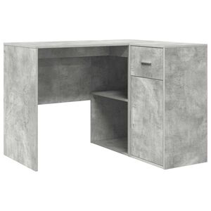 vidaXL Eck-Schreibtisch mit Schubladen Betongrau 102 x 88 x 75 cm