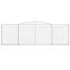vidaXL Gabionen mit Hochbogen 9 Stk. 400x30x120/140cm Verzinktes Eisen