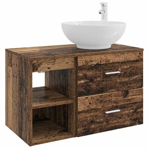vidaXL Badezimmerm&ouml;bel-Set 2 pcs Altholz Holzwerkstoff