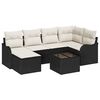 vidaXL Garten-Sofa-Set mit Kissen 7 pcs Schwarz und Wei&szlig; Poly Rattan