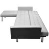 vidaXL Eck-Sofabett Stoff 218x155x69 cm Schwarz und Grau