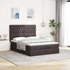 vidaXL Ottoman-Bett mit Matratze & LEDs Dunkelbraun 140x190 cm Stoff