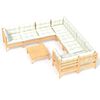 vidaXL 9-tlg. Garten-Lounge-Set mit Creme Kissen Kiefernholz