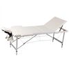 Massagetisch mit Aluminiumrahmen, faltbar 3 Zonen Creme-Wei&szlig;