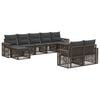 vidaXL Gartensofa-set 9 stk. Grau und Dunkelgrau Poly-Rattan