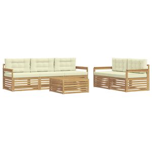 vidaXL Outdoor-Sofagarnitur 6 pcs Wei&szlig; und Creme