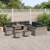 vidaXL Garten-Sofa-Set mit Kissen 13 pcs Hellgrau und Dunkelgrau