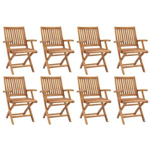 vidaXL Klappbare Gartenst&uuml;hle 8 Stk. Massivholz Teak
