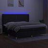 vidaXL Boxspringbett mit Matratze & LED Schwarz 200x200 cm Stoff