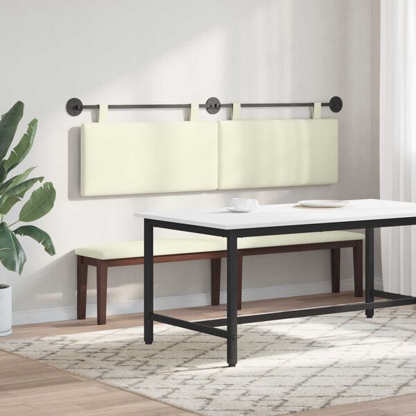 vidaXL H&auml;ngevorderseite Wandmontiert Creme 170 x 55 x 5 cm Cordstoff