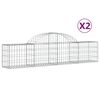 vidaXL Gabionen mit Hochbogen 2 Stk. 200x30x40/60 cm Verzinktes Eisen