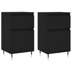 vidaXL Sideboards 2 Stk. Schwarz 40x35x70 cm Holzwerkstoff
