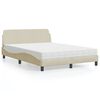 vidaXL Bett mit Matratze "Dover" Creme 140x190 cm Stoff