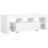 vidaXL TV-Schrank mit LED-Leuchten Hochglanz-Weiß 130x35x45 cm