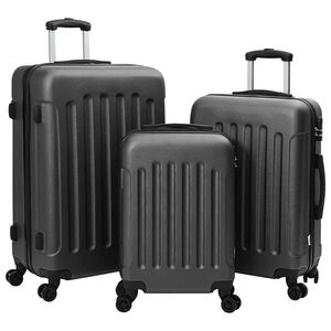 vidaXL Koffer 3 Stk. Dunkelgrau 50 x 31 x 78 cm ABS Kunststoff