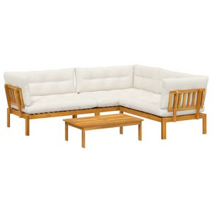 vidaXL 4 St&uuml;ck Garten Pallet Sofa Einheiten Massivholz Akazie Natur