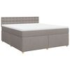 vidaXL Boxspringbett mit Matratze Taupe 180x200 cm Stoff
