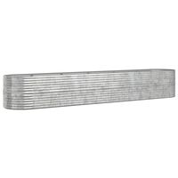 vidaXL Hochbeet Pulverbeschichteter Stahl 440x80x68 cm Silbern