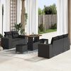 vidaXL Gartensofa-set mit Kissen mit Kissen 8 pcs Schwarz Poly Rattan