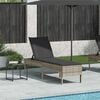 vidaXL Sonnenliege mit Auflage Hellgrau 55x200x44 cm Poly Rattan