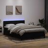 vidaXL Boxspringbett mit Matratze & LED Schwarz 160x210 cm Samt