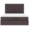 vidaXL Ottoman-Bett mit Matratze Dunkelbraun 140x190 cm Stoff