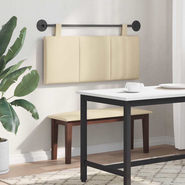 vidaXL H&auml;ngevorderseite Wandmontiert Creme 110 x 55 x 5 cm Stoff