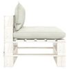 vidaXL 4-tlg. Garten-Lounge-Set Paletten mit Kissen in Beige Holz