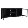 vidaXL TV-Schrank Schwarz 105x35x52 cm Stahl und Glas