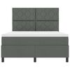vidaXL Boxspringbett mit Kopfteil Dunkelgrau 160 x 200 cm Stoff