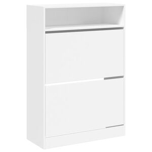 vidaXL Schuhschrank mit 2 Klappen Wei&szlig; 80x34x116 cm