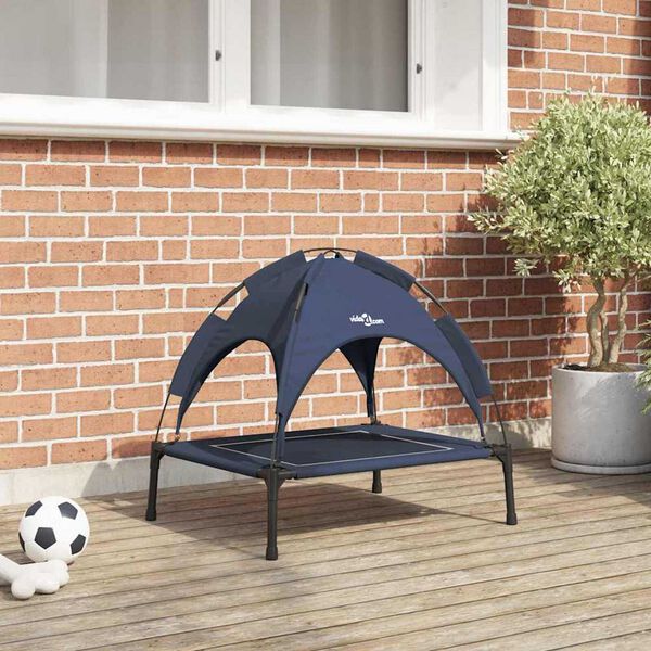 vidaXL Hundebett Marineblau s Stahl