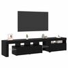 vidaXL TV-Schr&auml;nk mit LED 2 pcs Schwarz Eichen-Optik 200 x 37 x 40 cm