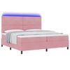 vidaXL LED Boxspringbett mit Matratze Rosa 200 x 200 cm Samt