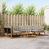 vidaXL Outdoor-Sofagarnitur mit Kissen 7 pcs Nat&uuml;rlich und Hellgrau