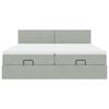 vidaXL Ottoman-Bett mit Matratzen Hellgrau 180x200 cm Samt