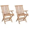 vidaXL Klappbarer Gartenstuhl 2 pcs Natur Massivholz Teak