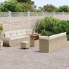 vidaXL Gartensofa-set mit Kissen mit Speicher 11 pcs Beige Poly-Rattan